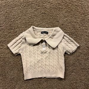 Shein Polo Cropped Sweater Top